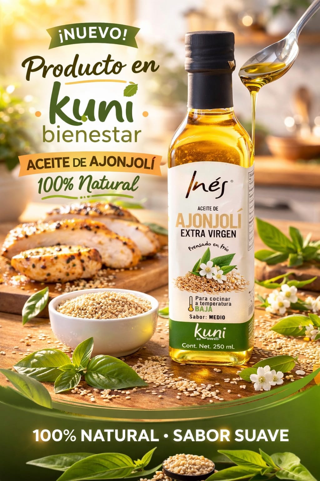 Aceite de ajonjolí extra virgen